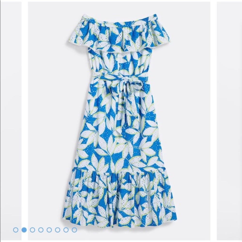 DRAPER JAMES Eyelet Off-the-Shoulder Midi Dress